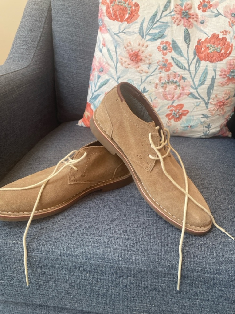 Kenneth Cole Tan Suede Chukka Lace-Up Boots